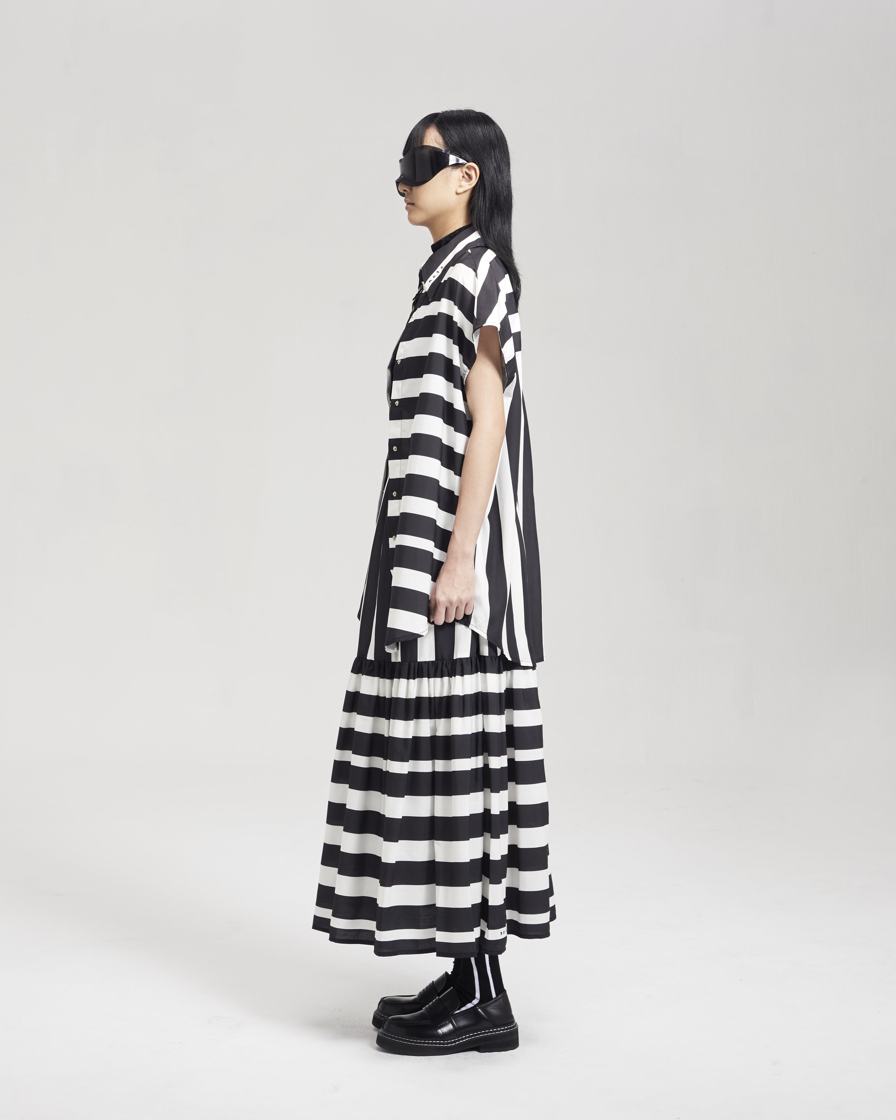 NOIZ N1SK1 Striped Tiered Skirt