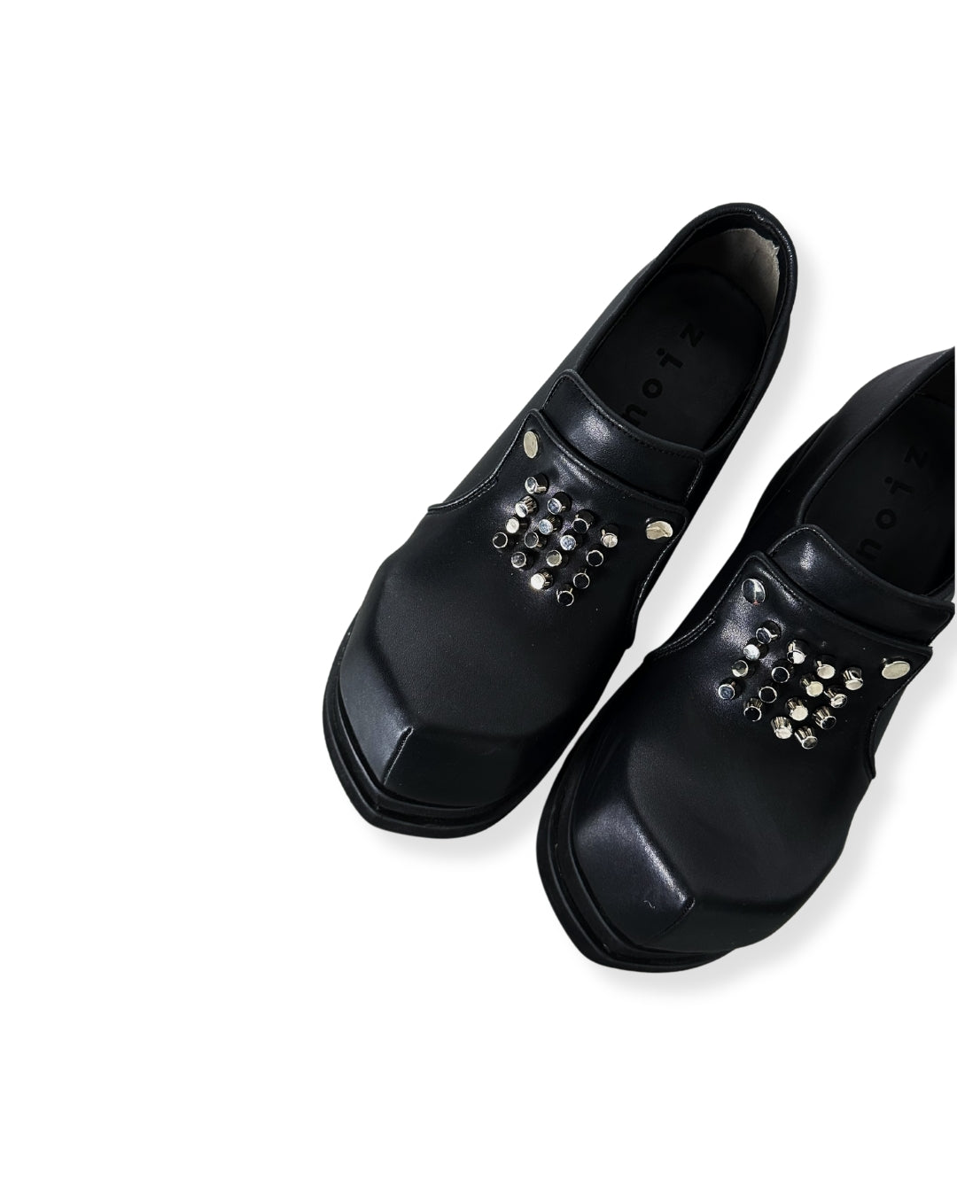 NOIZ N5SH1 Studded Logo Chunky Platform Loafers