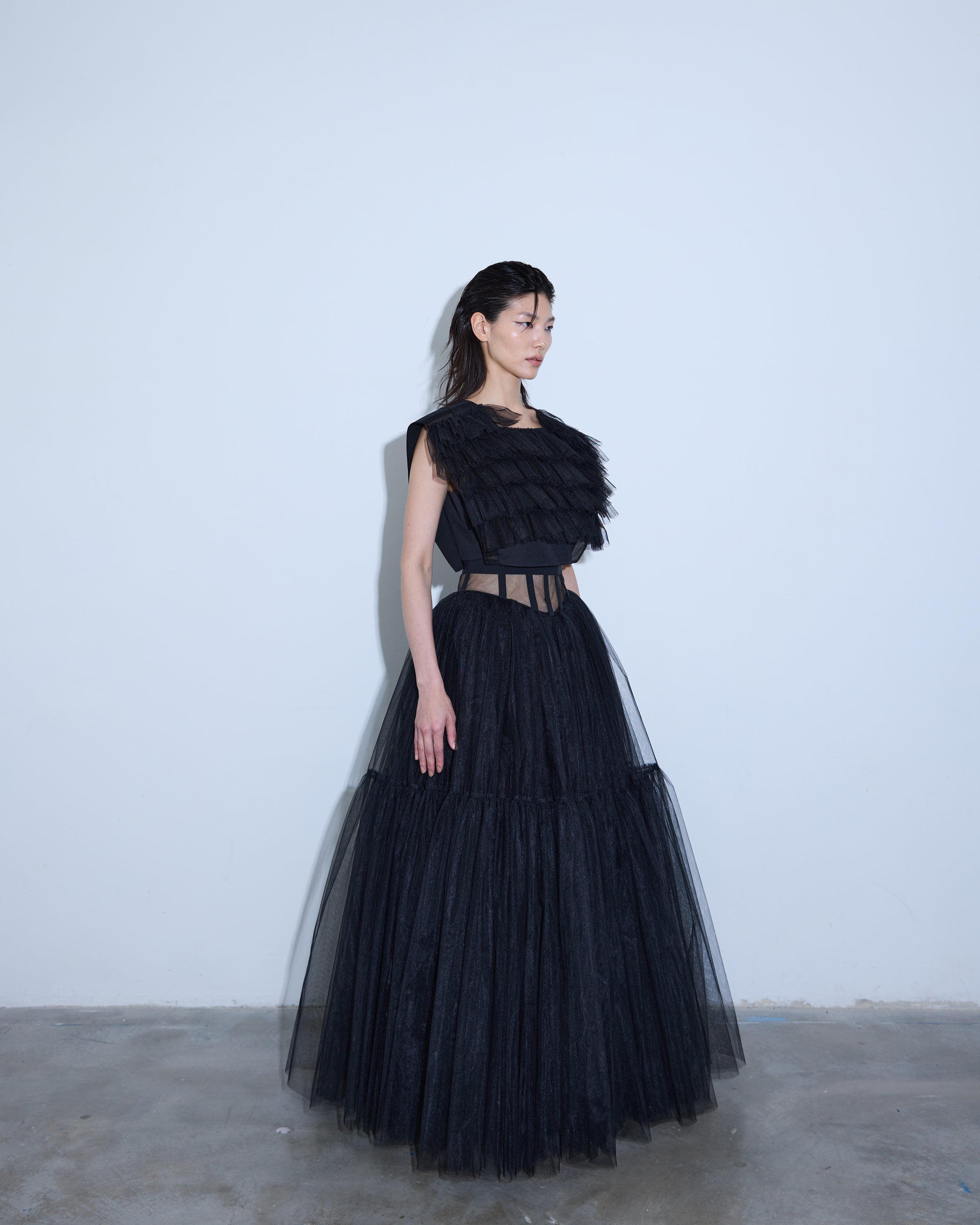 A-JANE QuQu Layered Tulle Crop Top