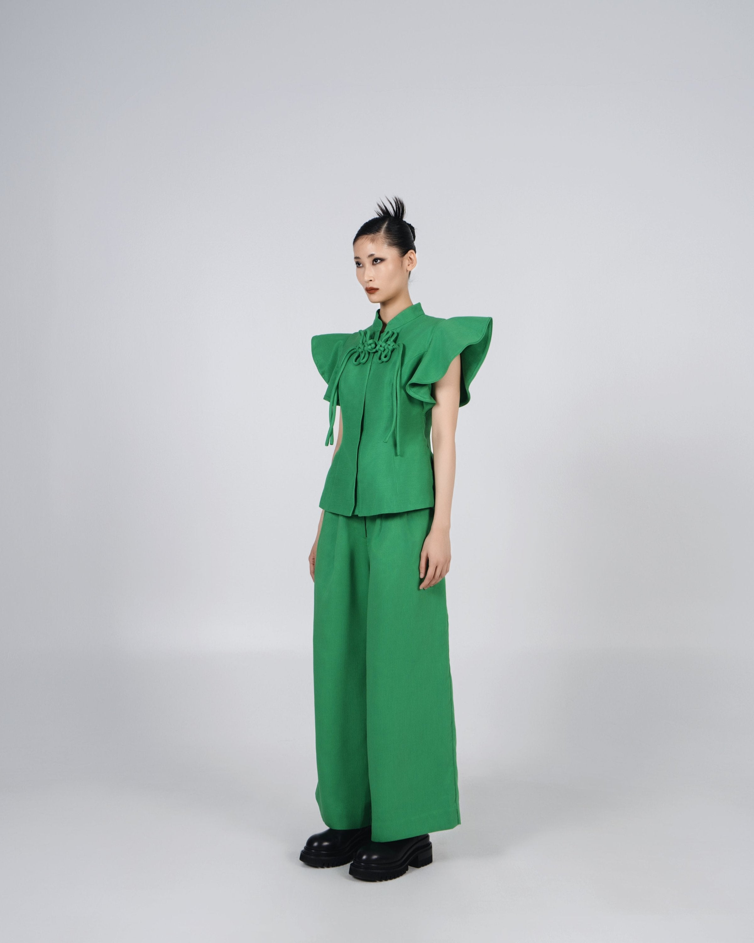 A-JANE CNY Ruyi Ruffle Knot Top