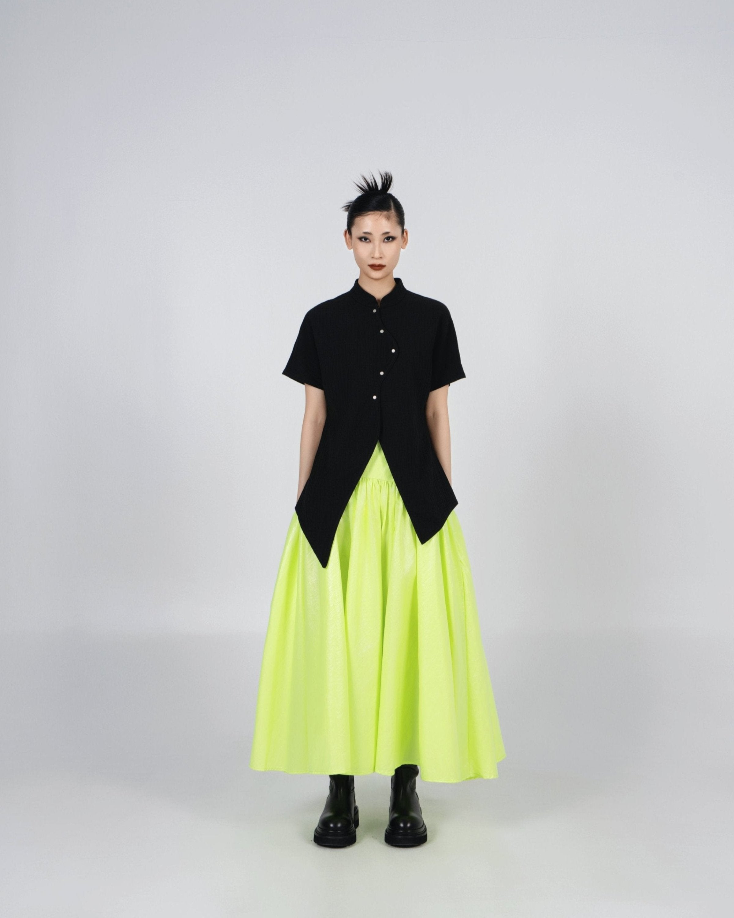 A-JANE SS25 Cellis Fitted Waist Midi Skirt