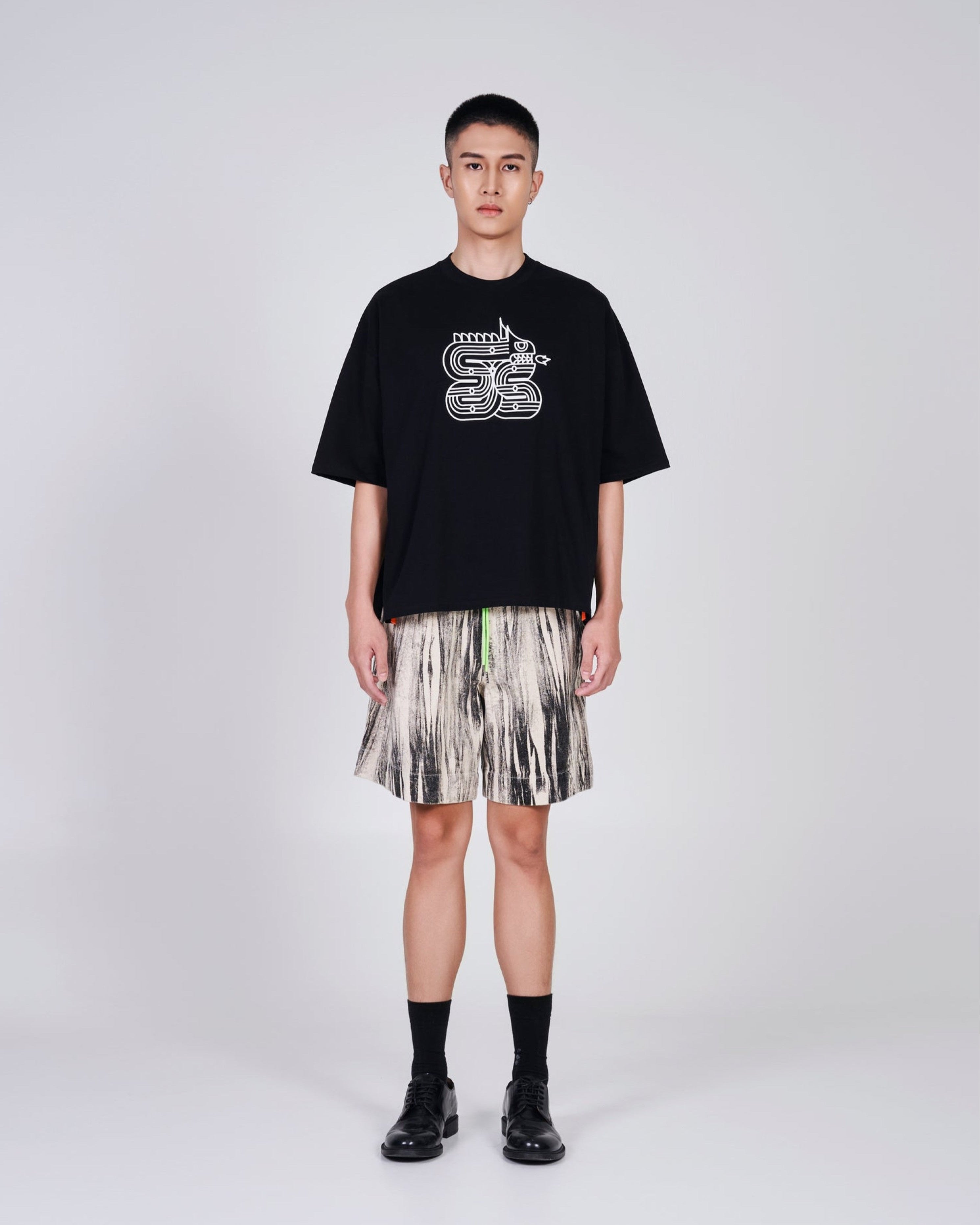 NOIZ N4TP3 Lóng Oversized Printed T-Shirt