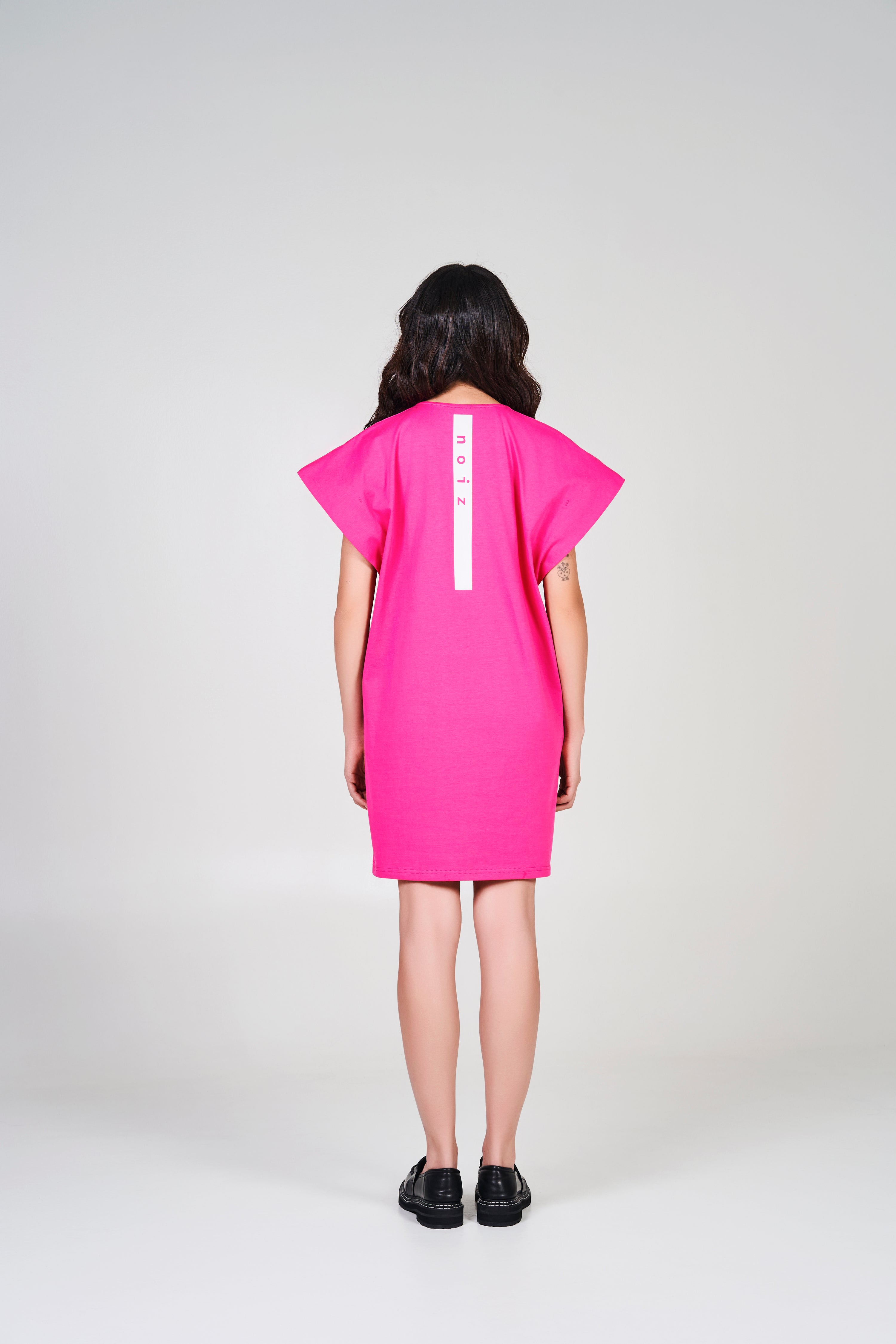 NOIZ N4DR1 Logo V-Neck T-Shirt Dress