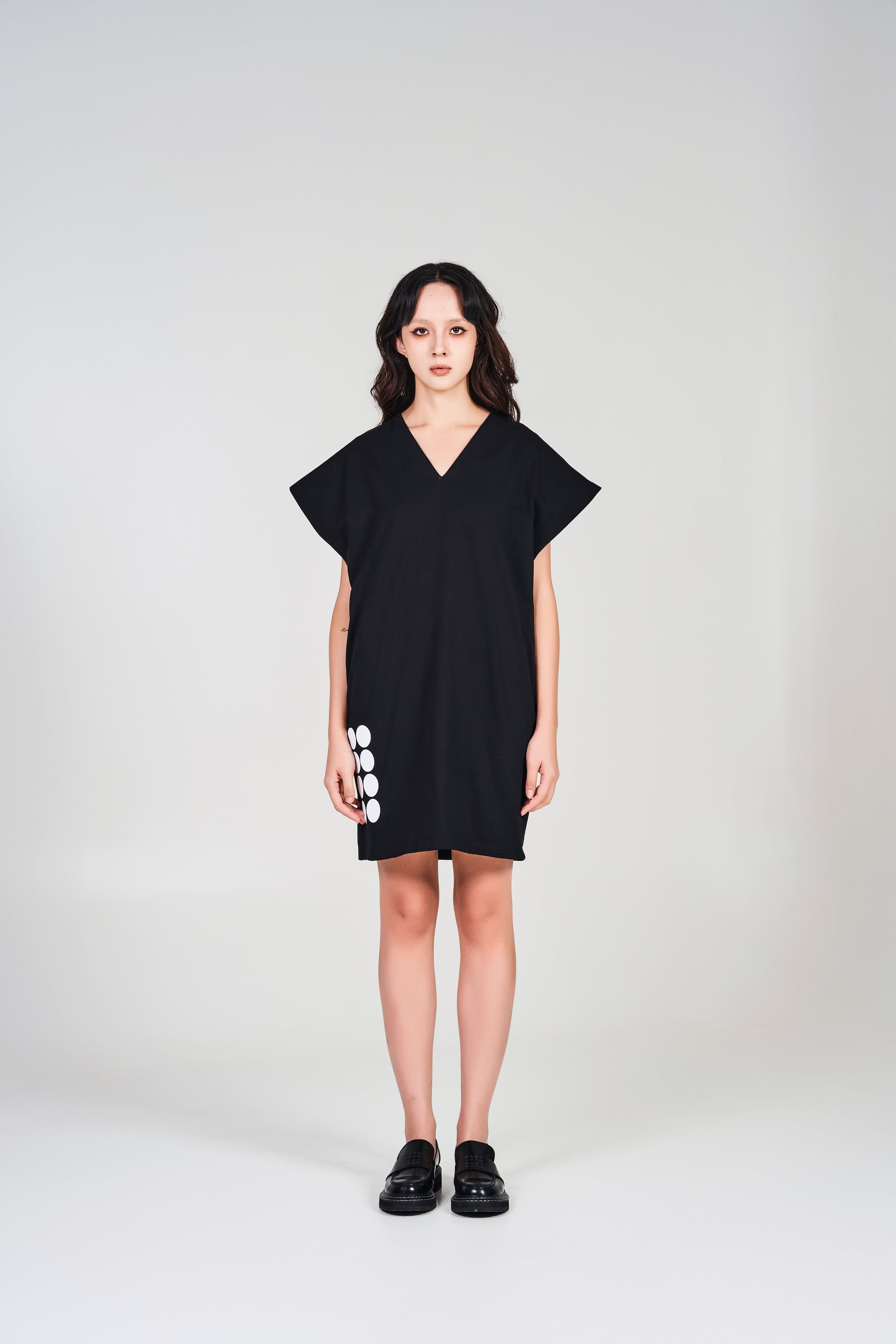 NOIZ N4DR1 Logo V-Neck T-Shirt Dress