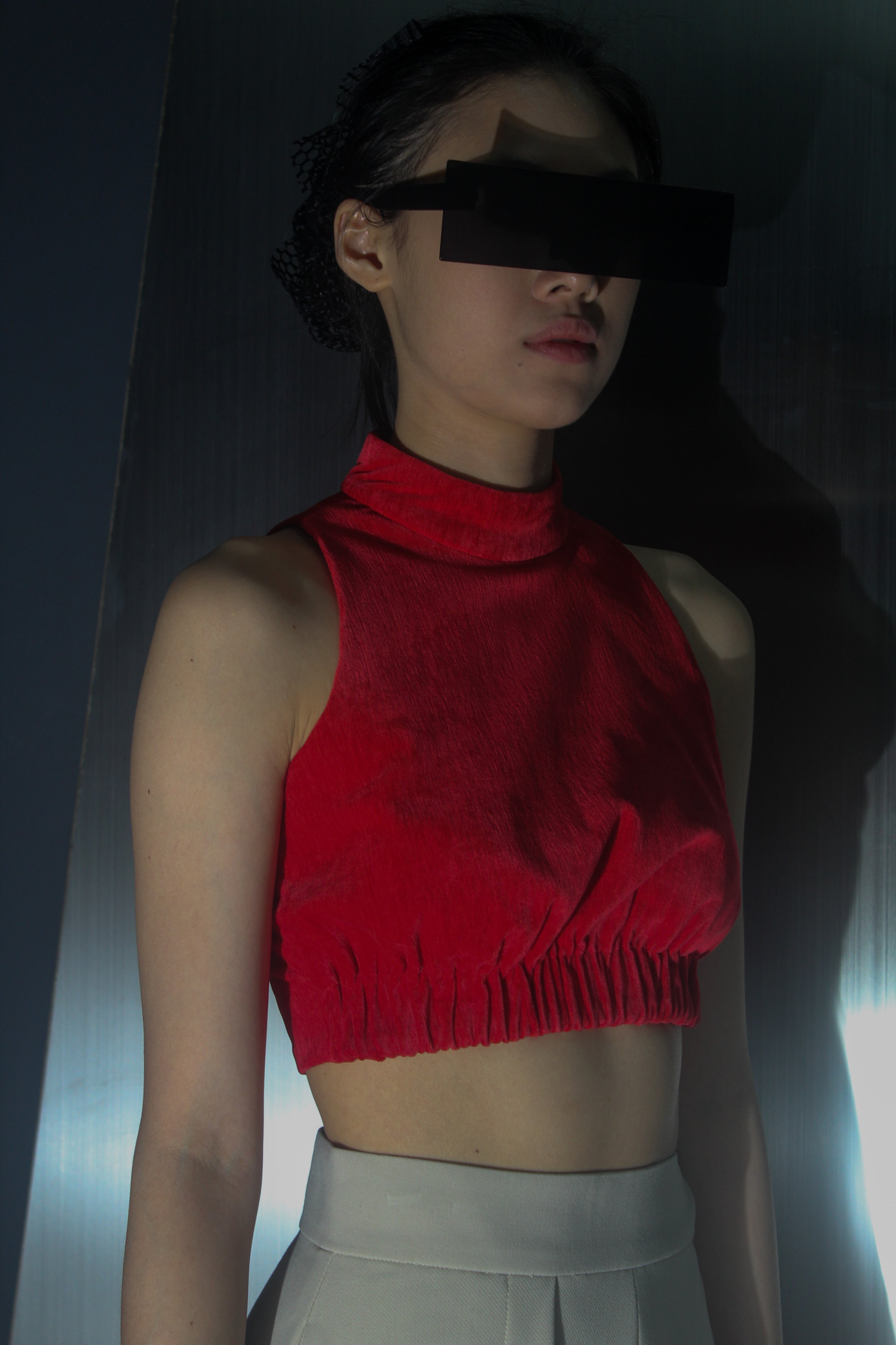 NOIZ NT2 High Collar Crop Top